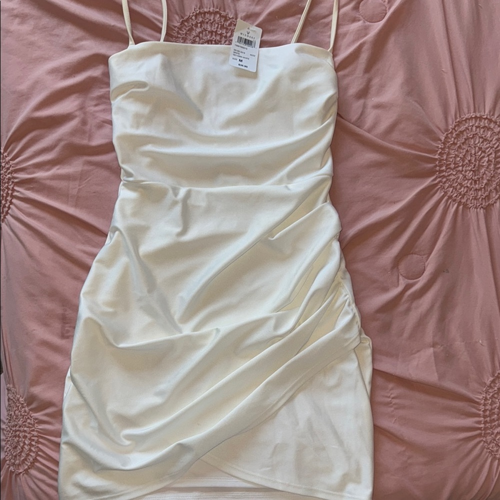 Elegant Cream Spaghetti Strap Dress